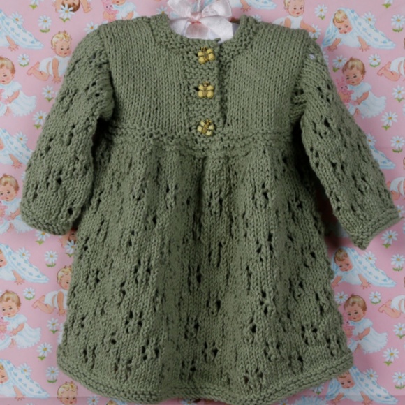 hand knitted baby dresses
